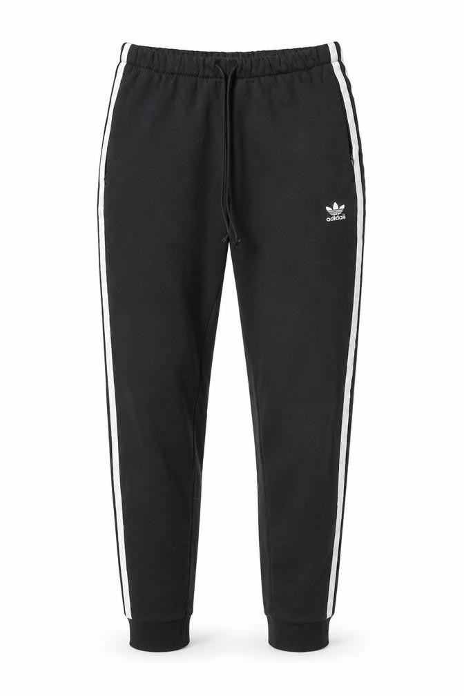 Front view of Adidas women’s black jogger trousers, size UK 8, cotton blend
