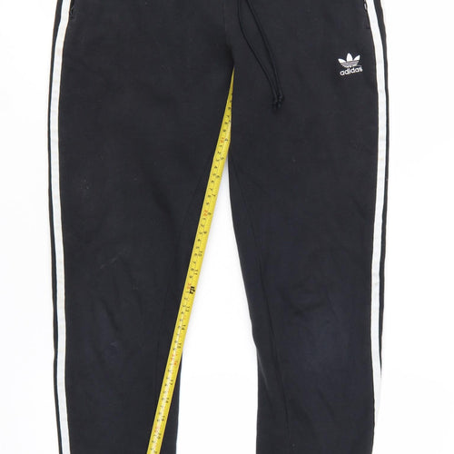 Adidas Womens Black Jogger Trousers Size 8 Cotton Blend