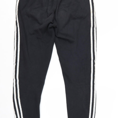Adidas Womens Black Jogger Trousers Size 8 Cotton Blend