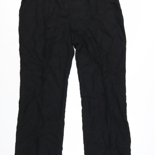 La Bella Women’s Black Linen Blend Pleated Trousers Size 16