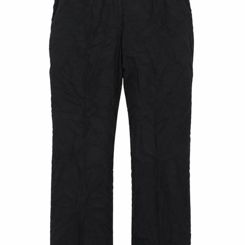 La Bella Women’s Black Linen Blend Pleated Trousers Size 16