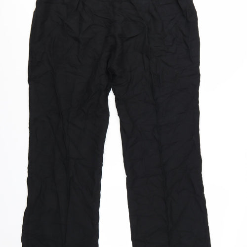 La Bella Women’s Black Linen Blend Pleated Trousers Size 16