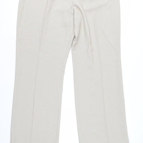 BHS Women's Beige Straight Leg Trousers Size 18 Polyester