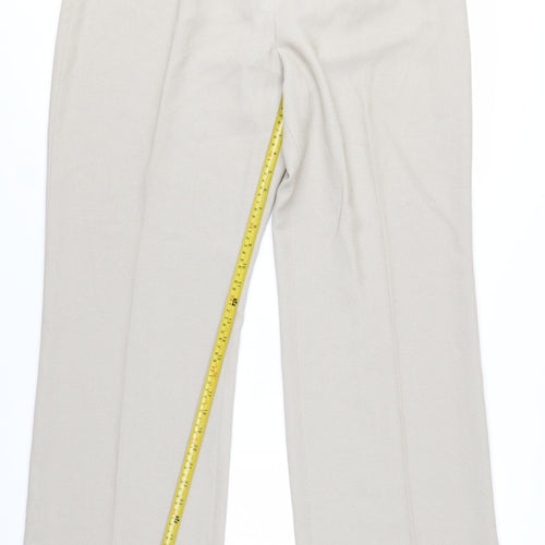 BHS Women's Beige Straight Leg Trousers Size 18 Polyester