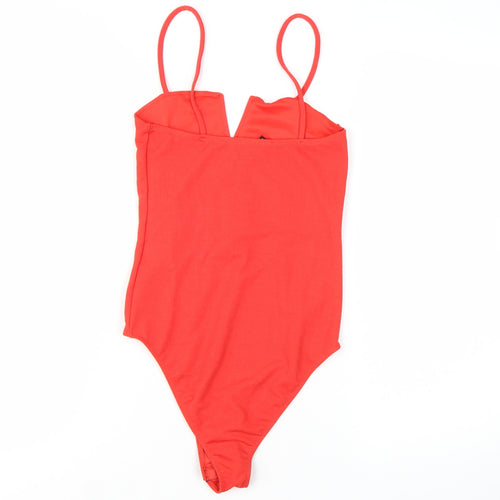 New Look Women's Red Bodysuit Jumpsuit Size 6 Sleeveless V-Neck