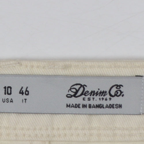 Denim Co Women Beige Cotton Cut-Off Shorts Size 14