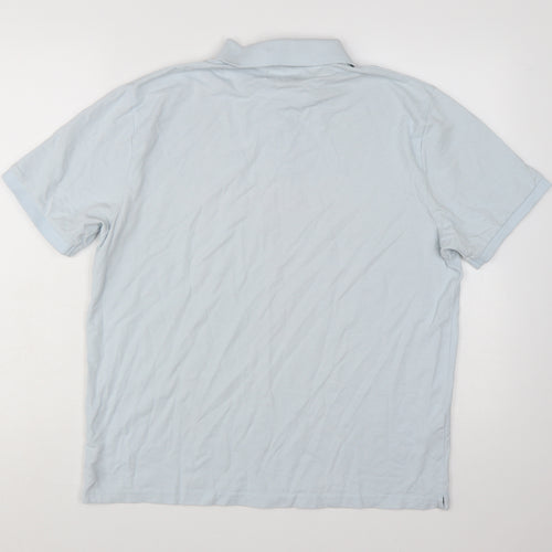 Moss Men's Light Blue Cotton Elastane Polo Shirt Size L