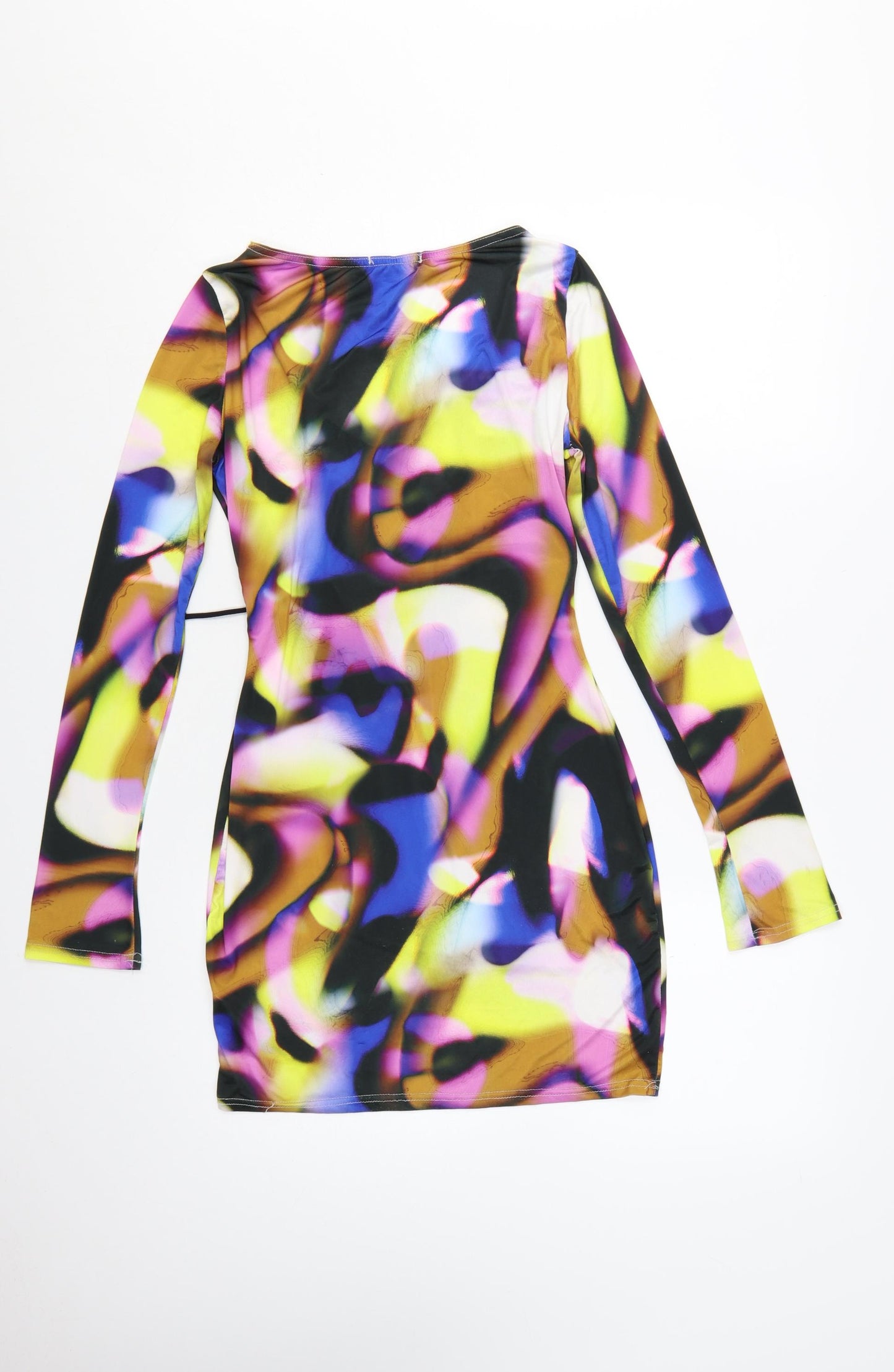 PrettyLittleThing Womens Multicoloured Size 8 Bodycon Cut Out Mini Dress