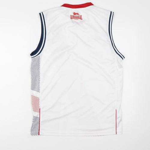 Lonsdale Men’s White Tank Top Large Athletic Sleeveless Sports Vest