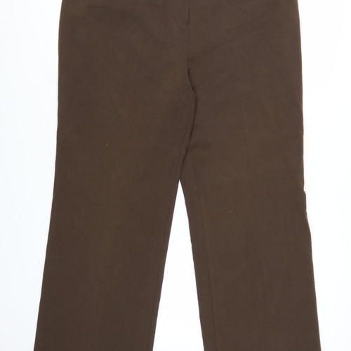 Mia Moda Women's Brown Size 18 Straight Leg Trousers