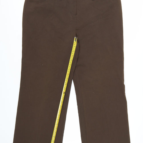 Mia Moda Women's Brown Size 18 Straight Leg Trousers