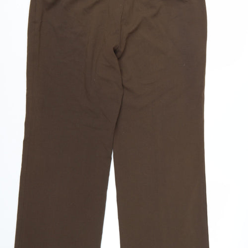 Mia Moda Women's Brown Size 18 Straight Leg Trousers