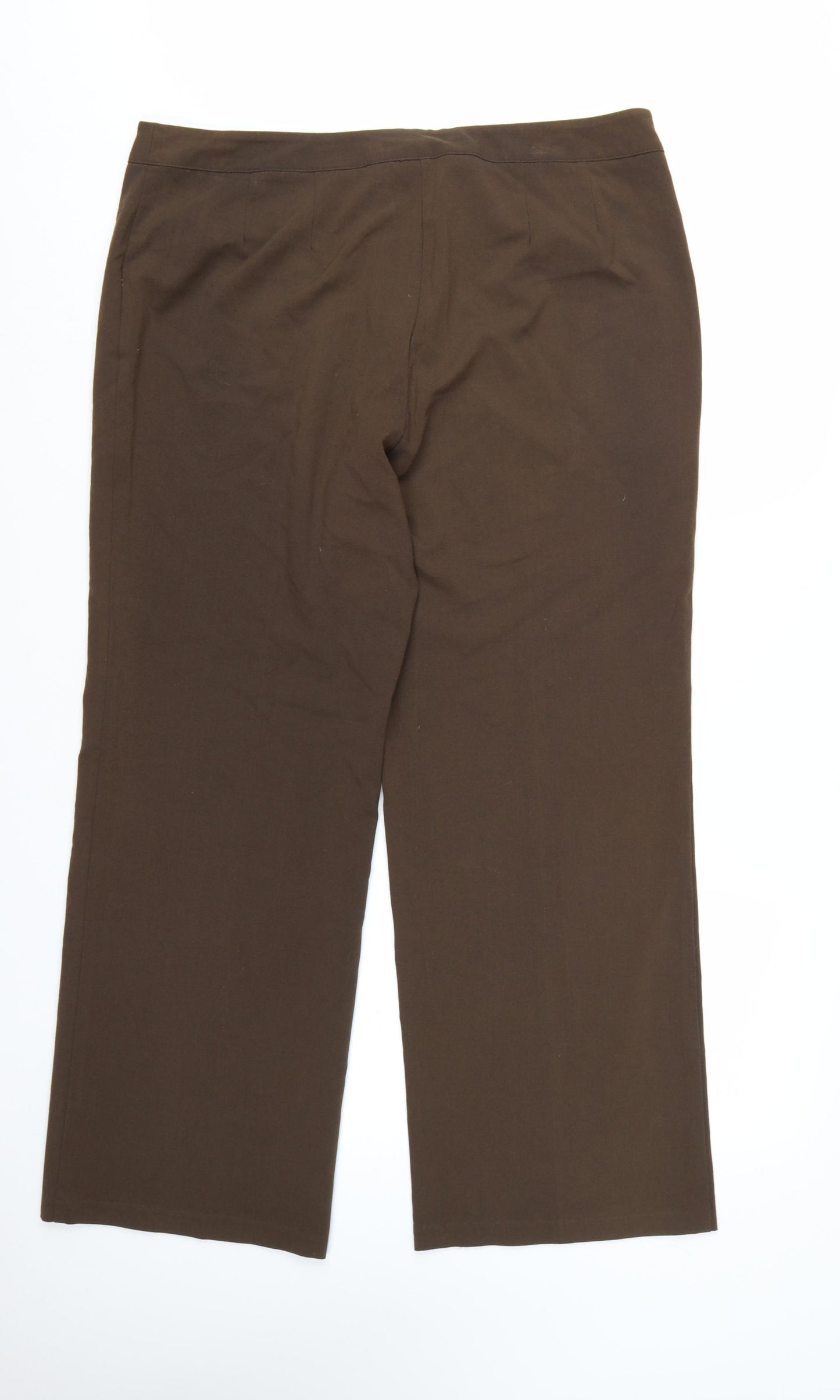 Mia Moda Women's Brown Size 18 Straight Leg Trousers