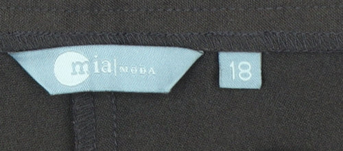 Mia Moda Women's Brown Size 18 Straight Leg Trousers