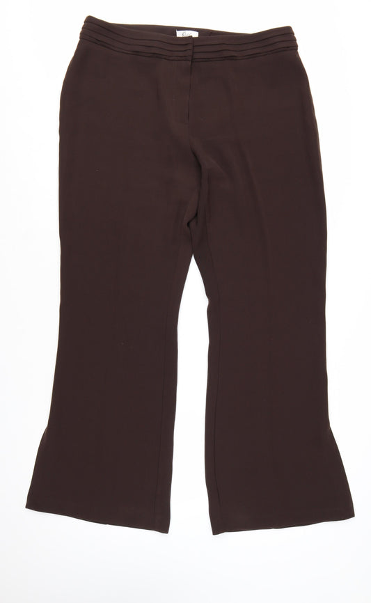 Klass Collection Women's Brown Size 18 Straight Leg Dress Pants