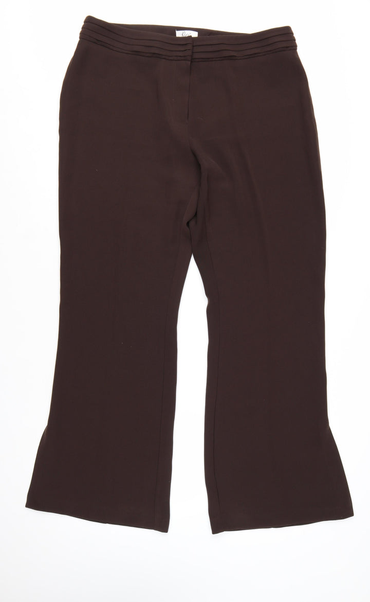 Klass Collection Women's Brown Size 18 Straight Leg Dress Pants