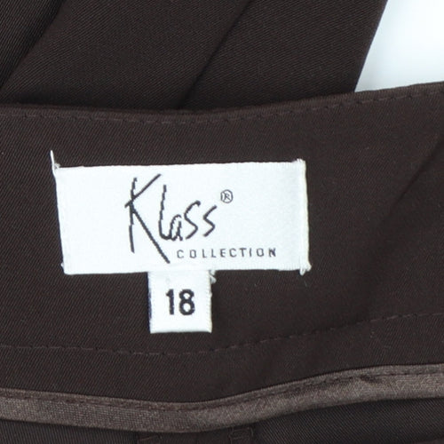 Klass Collection Women's Brown Size 18 Straight Leg Dress Pants