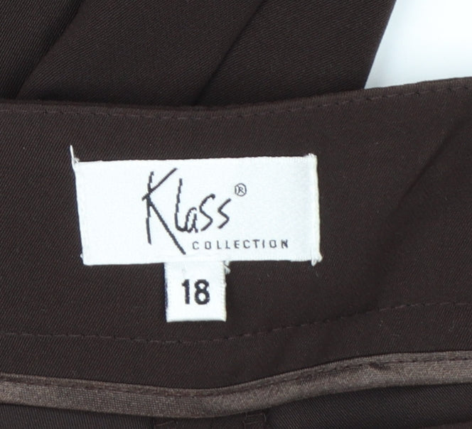 Klass Collection Women's Brown Size 18 Straight Leg Dress Pants