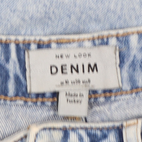 New Look Women Blue Light Wash Distressed Mom Jeans Size 10