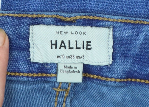 New Look Women’s Blue Hallie Skinny Distressed High Rise Jeans UK 10