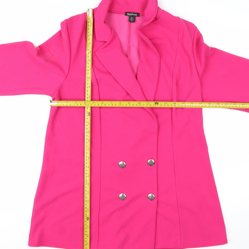 Boohoo Women’s Pink Double-Breasted Blazer UK 14