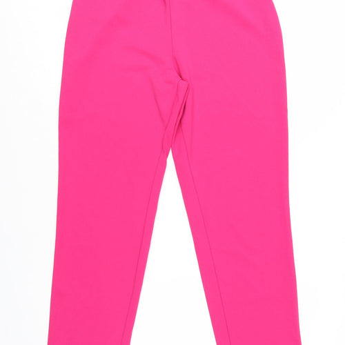 Boohoo Women's Pink Jersey Stretch Trousers Size 14