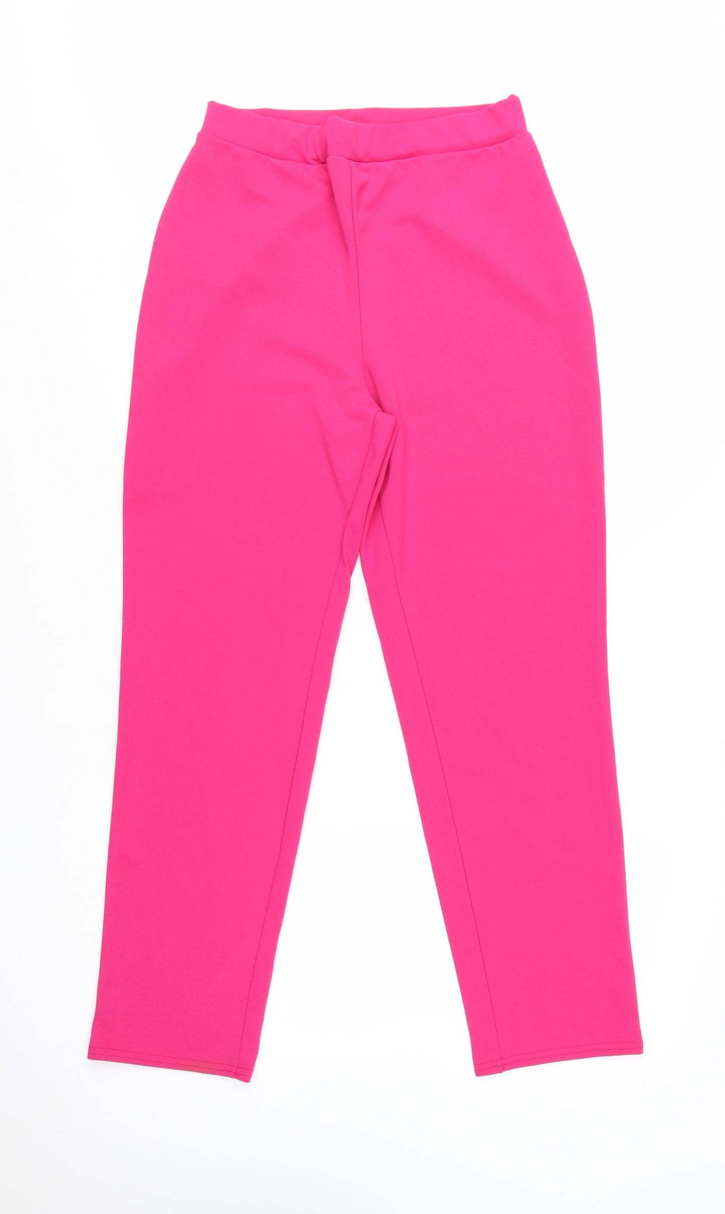 Boohoo Women's Pink Jersey Stretch Trousers Size 14