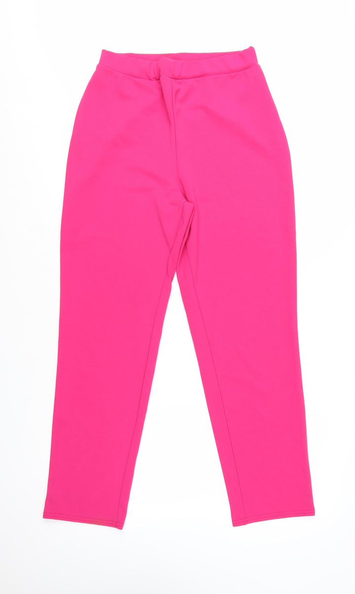 Boohoo Women's Pink Jersey Stretch Trousers Size 14