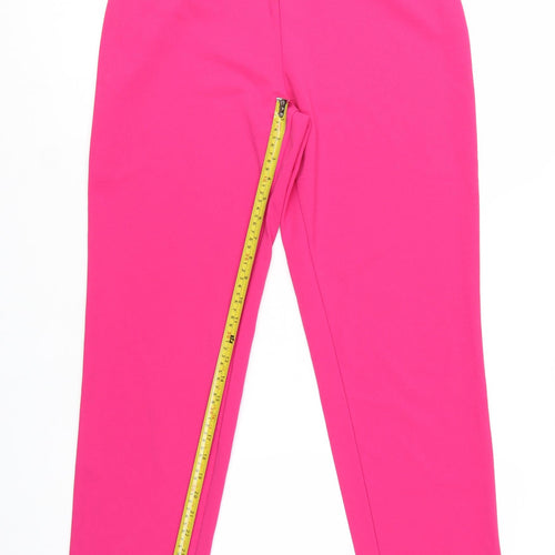 Boohoo Women's Pink Jersey Stretch Trousers Size 14