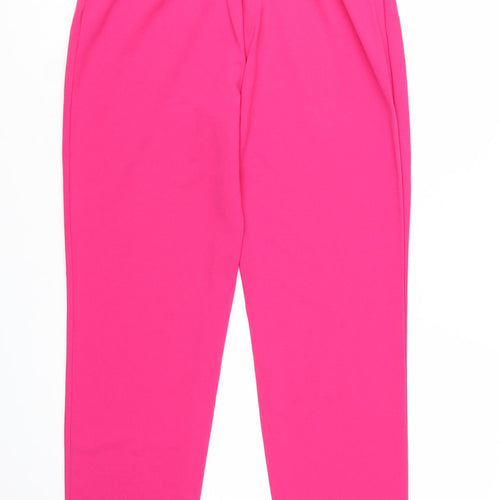 Boohoo Women's Pink Jersey Stretch Trousers Size 14