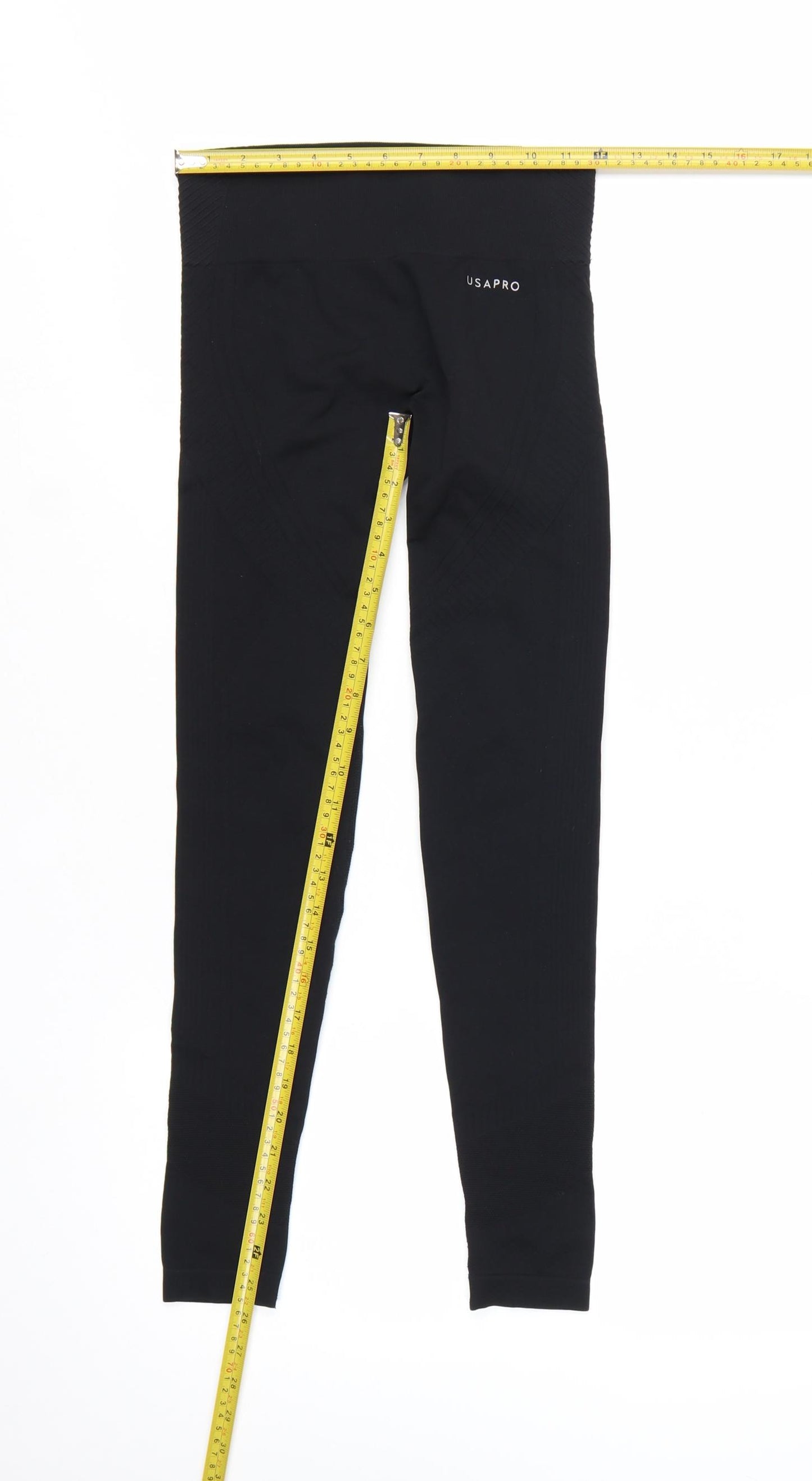 USA Pro Womens Black Seamless Gym Leggings Size 8