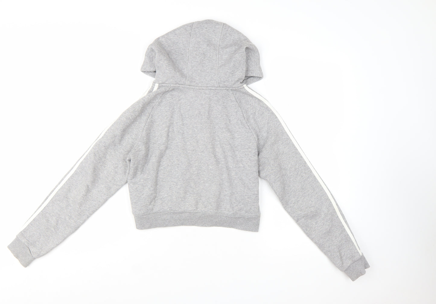 Adidas Womens Grey Full Zip Hoodie UK 8 Hooded Sweatshirt