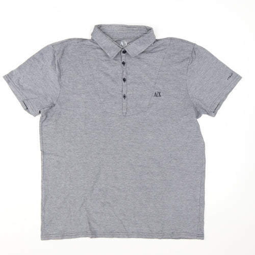 Armani Exchange Men's Grey Cotton Stretch Polo Shirt XL
