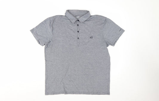 Armani Exchange Men's Grey Cotton Stretch Polo Shirt XL