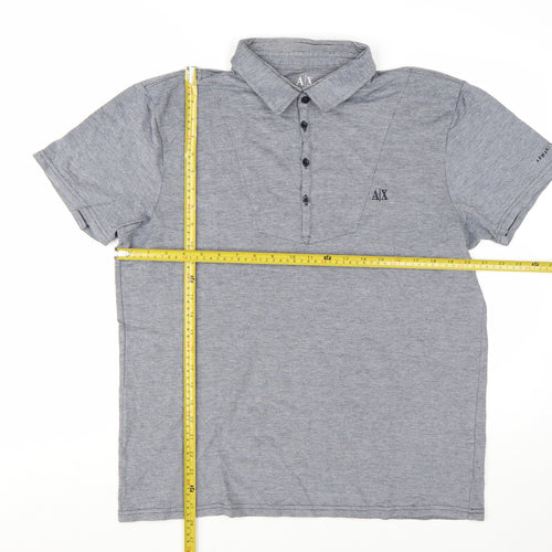Armani Exchange Men's Grey Cotton Stretch Polo Shirt XL