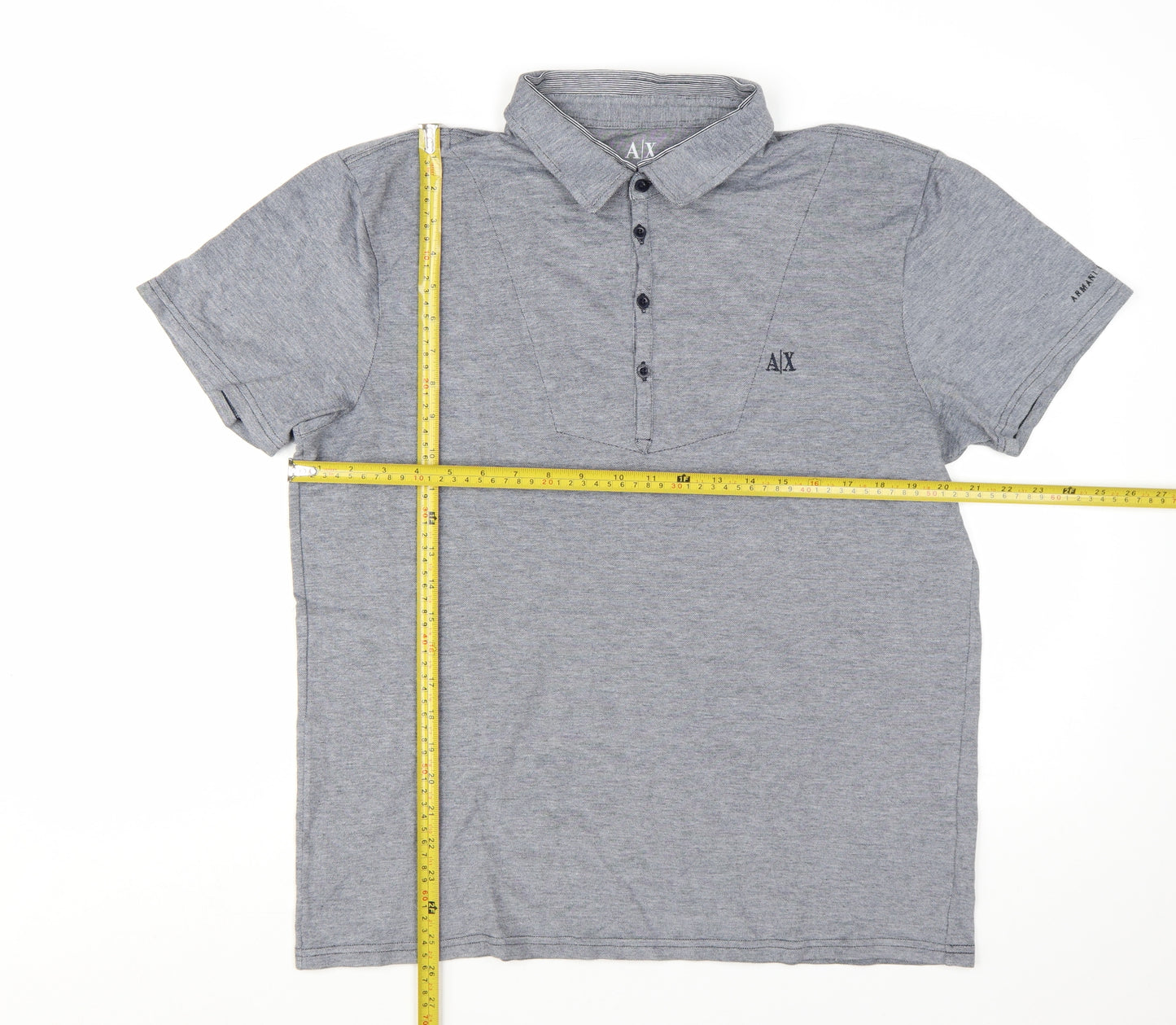 Armani Exchange Men's Grey Cotton Stretch Polo Shirt XL
