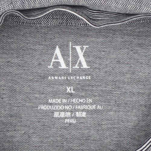 Armani Exchange Men's Grey Cotton Stretch Polo Shirt XL
