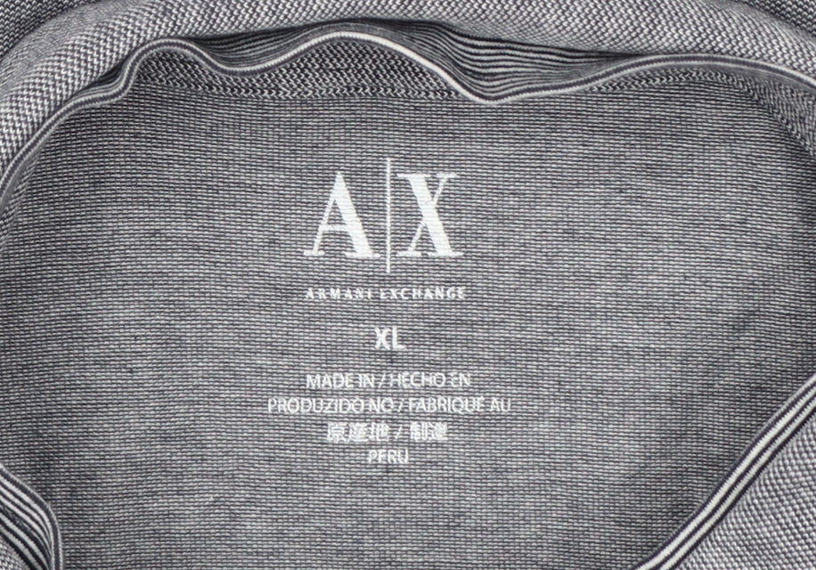 Armani Exchange Men's Grey Cotton Stretch Polo Shirt XL