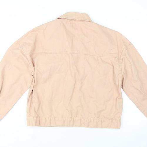 Primark Womens Beige Cotton Basic Jacket Size M Casual Zip Front