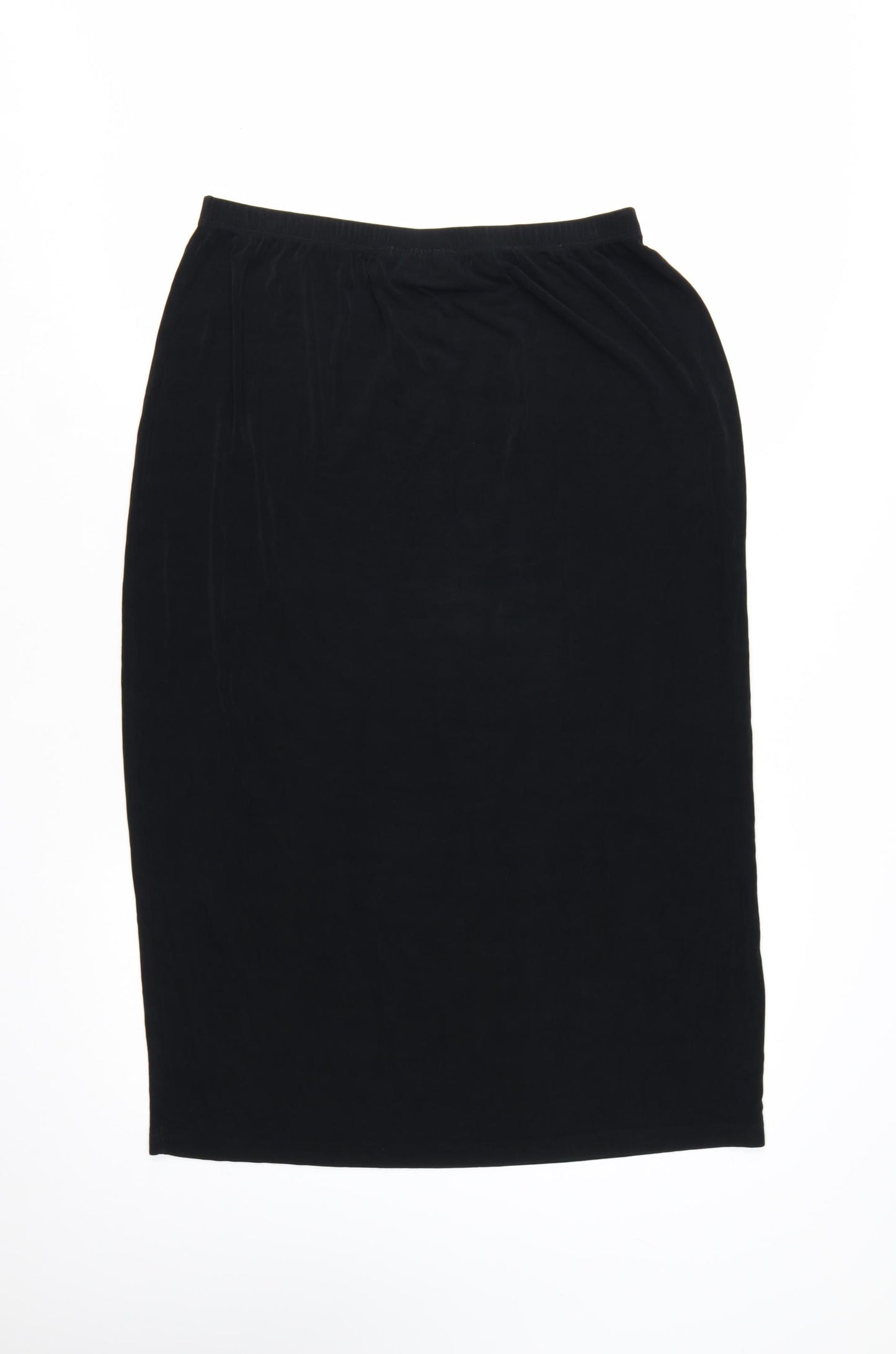 Chico's Women's Black Jersey Pencil Midi Skirt Size 16 Stretch