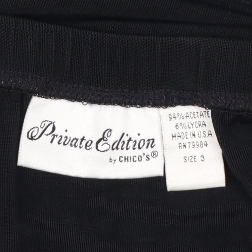 Chico's Women's Black Jersey Pencil Midi Skirt Size 16 Stretch
