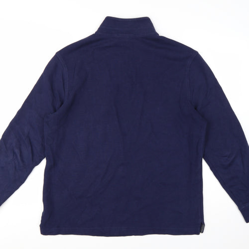 Club Room Mens Navy Blue 1/4 Zip Cotton Pullover Sweatshirt L