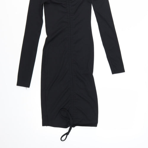 PrettyLittleThing Women's Black Off Shoulder Bodycon Dress Size 4