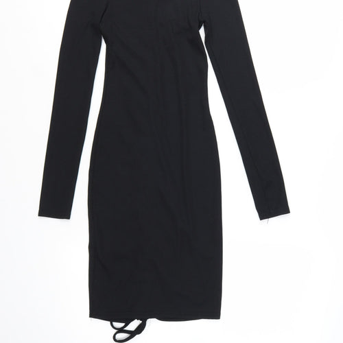 PrettyLittleThing Women's Black Off Shoulder Bodycon Dress Size 4