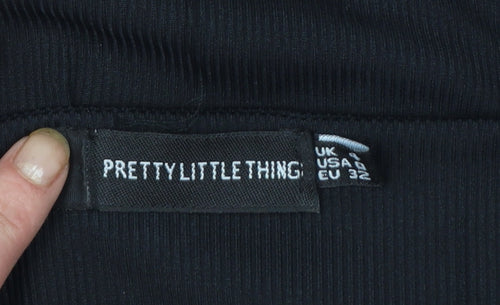 PrettyLittleThing Women's Black Off Shoulder Bodycon Dress Size 4