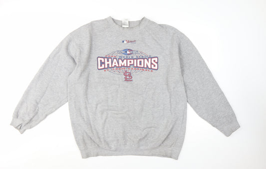 Alstyle Men’s Grey XL Pullover Graphic Print Champions Sweatshirt