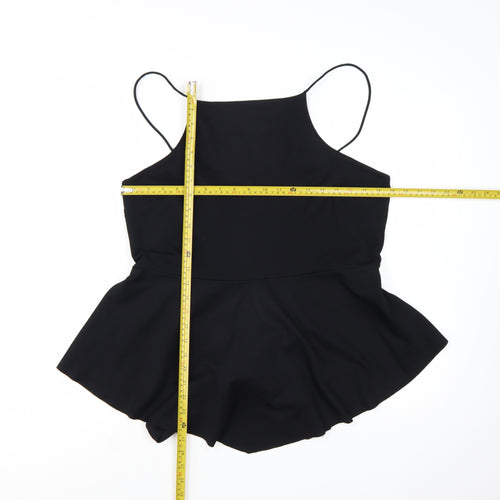 Boohoo Womens Black Size 18 Halter Peplum Tie Back Camisole Top
