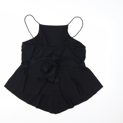 Boohoo Womens Black Size 18 Halter Peplum Tie Back Camisole Top