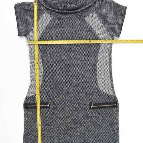 Quiz Women’s Grey Cowl Neck Short Sleeve Shift Dress Size 12