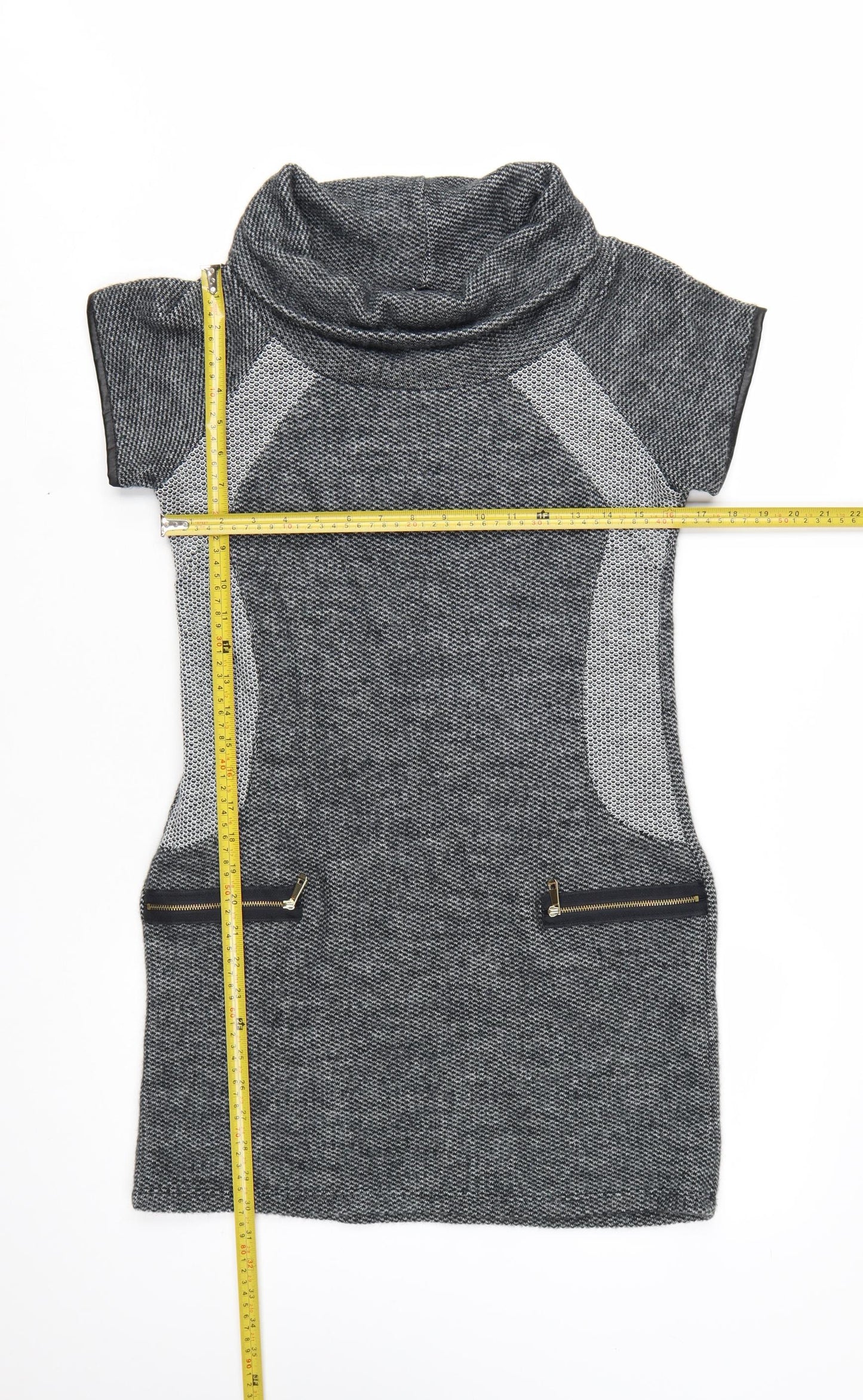 Quiz Women’s Grey Cowl Neck Short Sleeve Shift Dress Size 12